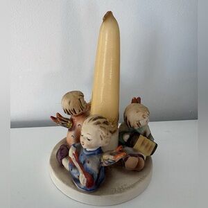 Vintage 1950s Hummel #37 Herald Angels Candlestick Holder Original Candle